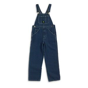 John Deere Denim Overalls Toddler Indigo Cotton Blue Kids Farm Boy Girl 4T NEW